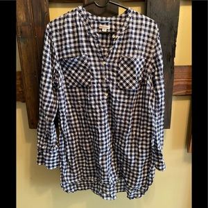 Thin, Plaid, Tunic, Top